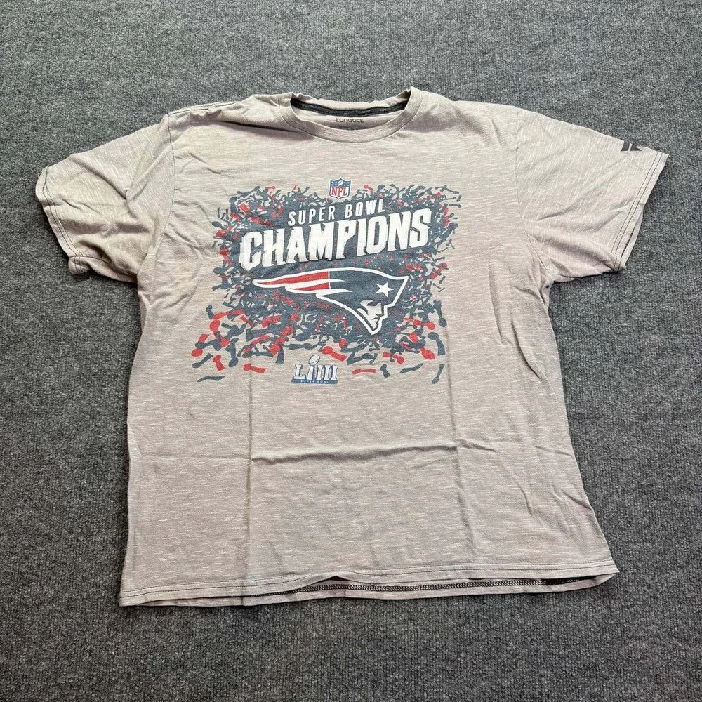 Fanatics Super Bowl LIII Champions T Shirt Mens Large Gray Fanatics NFL Football